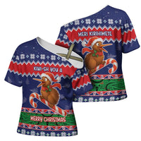New Zealand Christmas Cross Shoulder Shirt Kiwi-sh You A Merry Christmas LT05 - Polynesian Pride