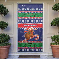 New Zealand Christmas Door Cover Kiwi-sh You A Merry Christmas LT05 Blue - Polynesian Pride