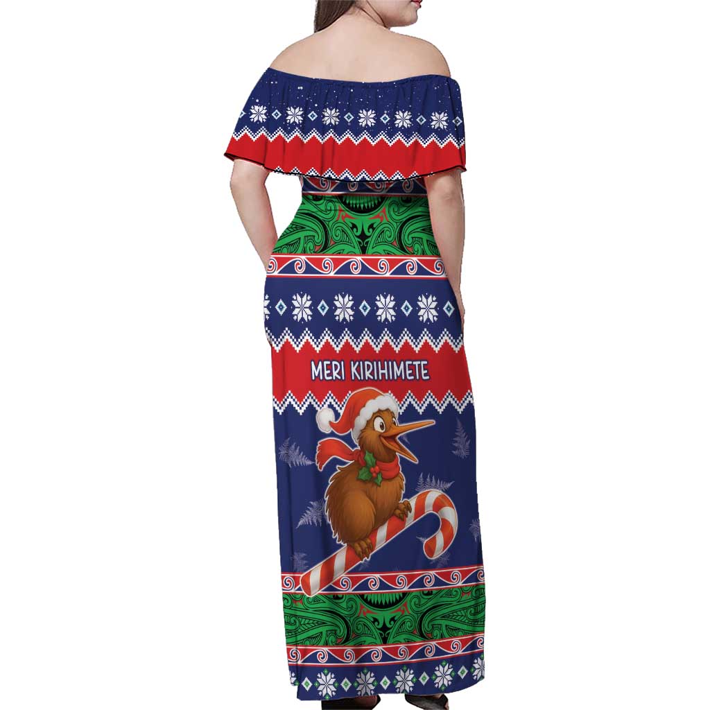 New Zealand Christmas Family Matching Off Shoulder Maxi Dress and Hawaiian Shirt Kiwi-sh You A Merry Christmas LT05 - Polynesian Pride