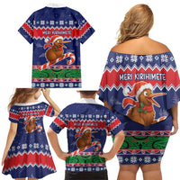New Zealand Christmas Family Matching Off Shoulder Short Dress and Hawaiian Shirt Kiwi-sh You A Merry Christmas LT05 - Polynesian Pride