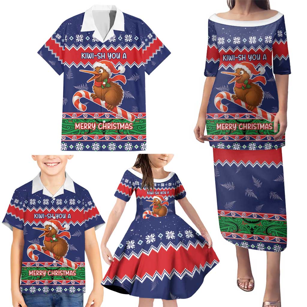 New Zealand Christmas Family Matching Puletasi and Hawaiian Shirt Kiwi-sh You A Merry Christmas LT05 - Polynesian Pride