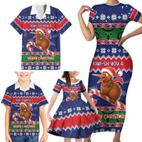 New Zealand Christmas Family Matching Short Sleeve Bodycon Dress and Hawaiian Shirt Kiwi-sh You A Merry Christmas LT05 - Polynesian Pride