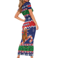 New Zealand Christmas Family Matching Short Sleeve Bodycon Dress and Hawaiian Shirt Kiwi-sh You A Merry Christmas LT05 - Polynesian Pride