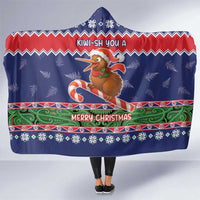 New Zealand Christmas Hooded Blanket Kiwi-sh You A Merry Christmas LT05 One Size Blue - Polynesian Pride