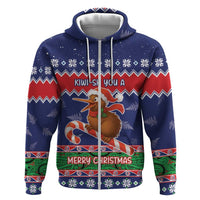 New Zealand Christmas Hoodie Kiwi-sh You A Merry Christmas LT05 Zip Hoodie Blue - Polynesian Pride