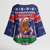 New Zealand Christmas Kimono Sleeve Blouse Kiwi-sh You A Merry Christmas LT05 - Polynesian Pride