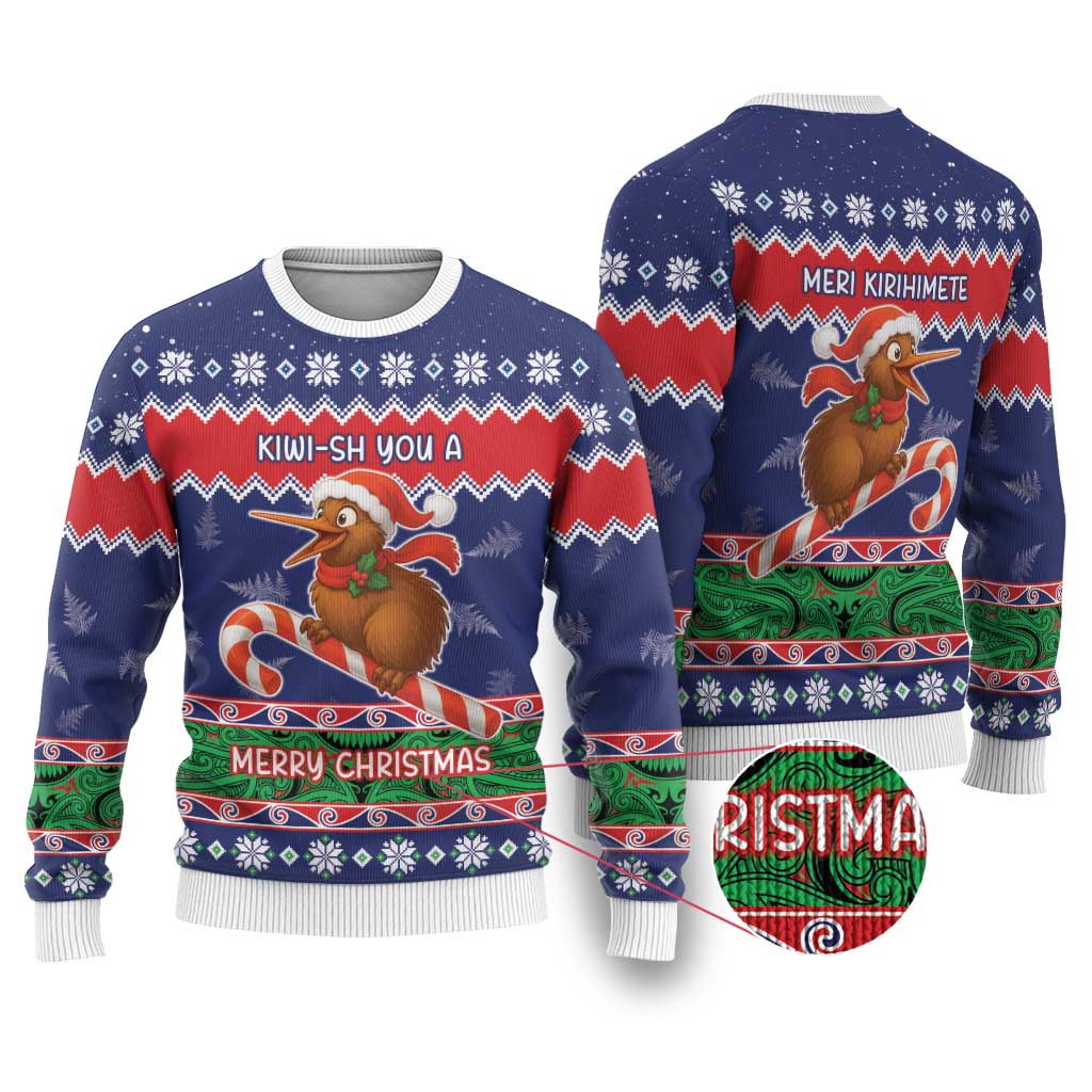 New Zealand Christmas Ugly Christmas Sweater Kiwi-sh You A Merry Christmas LT05 Blue - Polynesian Pride