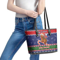New Zealand Christmas Leather Tote Bag Kiwi-sh You A Merry Christmas LT05 - Polynesian Pride