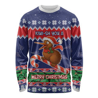 New Zealand Christmas Long Sleeve Shirt Kiwi-sh You A Merry Christmas LT05 Unisex Blue - Polynesian Pride