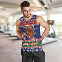 New Zealand Christmas Men Tank Top Kiwi-sh You A Merry Christmas LT05 Blue - Polynesian Pride