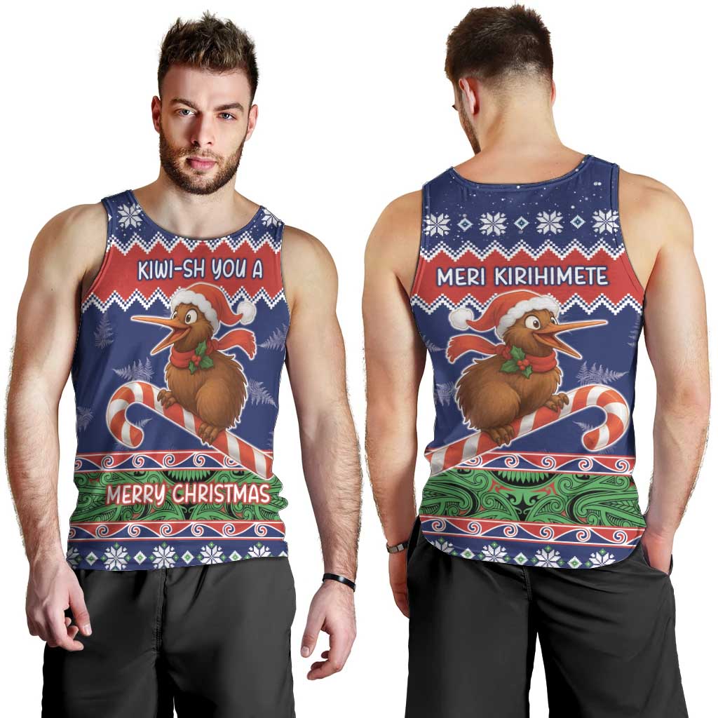 New Zealand Christmas Men Tank Top Kiwi-sh You A Merry Christmas LT05 - Polynesian Pride