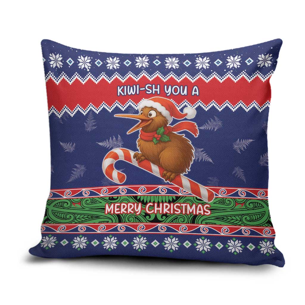 New Zealand Christmas Pillow Cover Kiwi-sh You A Merry Christmas LT05 Blue - Polynesian Pride