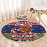 New Zealand Christmas Round Carpet Kiwi-sh You A Merry Christmas LT05 - Polynesian Pride