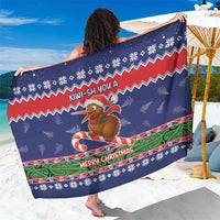New Zealand Christmas Sarong Kiwi-sh You A Merry Christmas LT05 One Size 44 x 66 inches Blue - Polynesian Pride