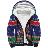New Zealand Christmas Sherpa Hoodie Kiwi-sh You A Merry Christmas LT05 Unisex Blue - Polynesian Pride