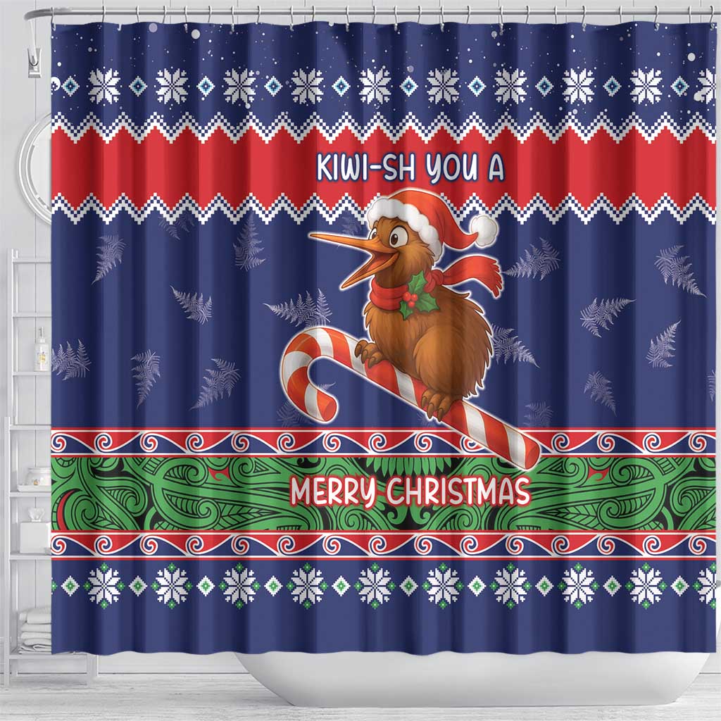 New Zealand Christmas Shower Curtain Kiwi-sh You A Merry Christmas LT05 - Polynesian Pride
