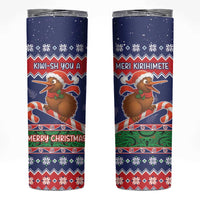 New Zealand Christmas Skinny Tumbler Kiwi-sh You A Merry Christmas LT05 Blue - Polynesian Pride