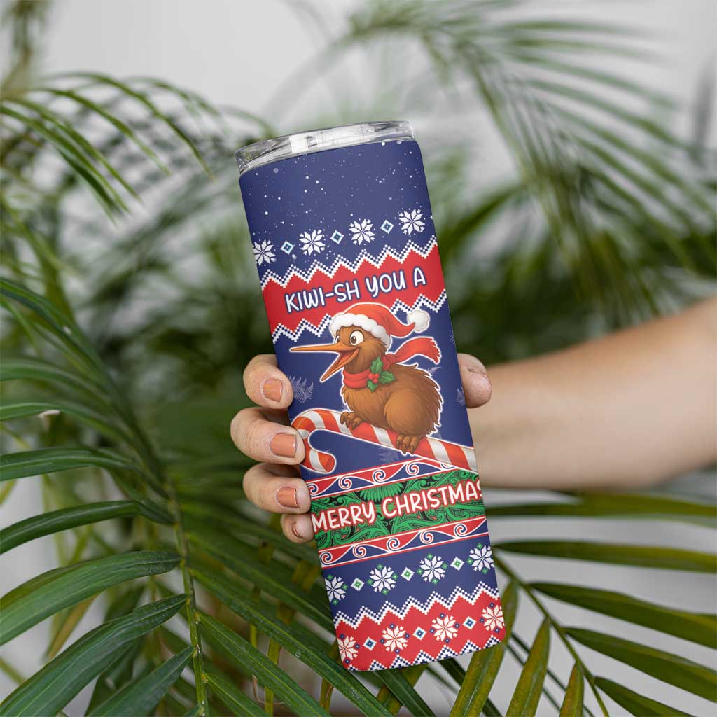 New Zealand Christmas Skinny Tumbler Kiwi-sh You A Merry Christmas LT05 - Polynesian Pride