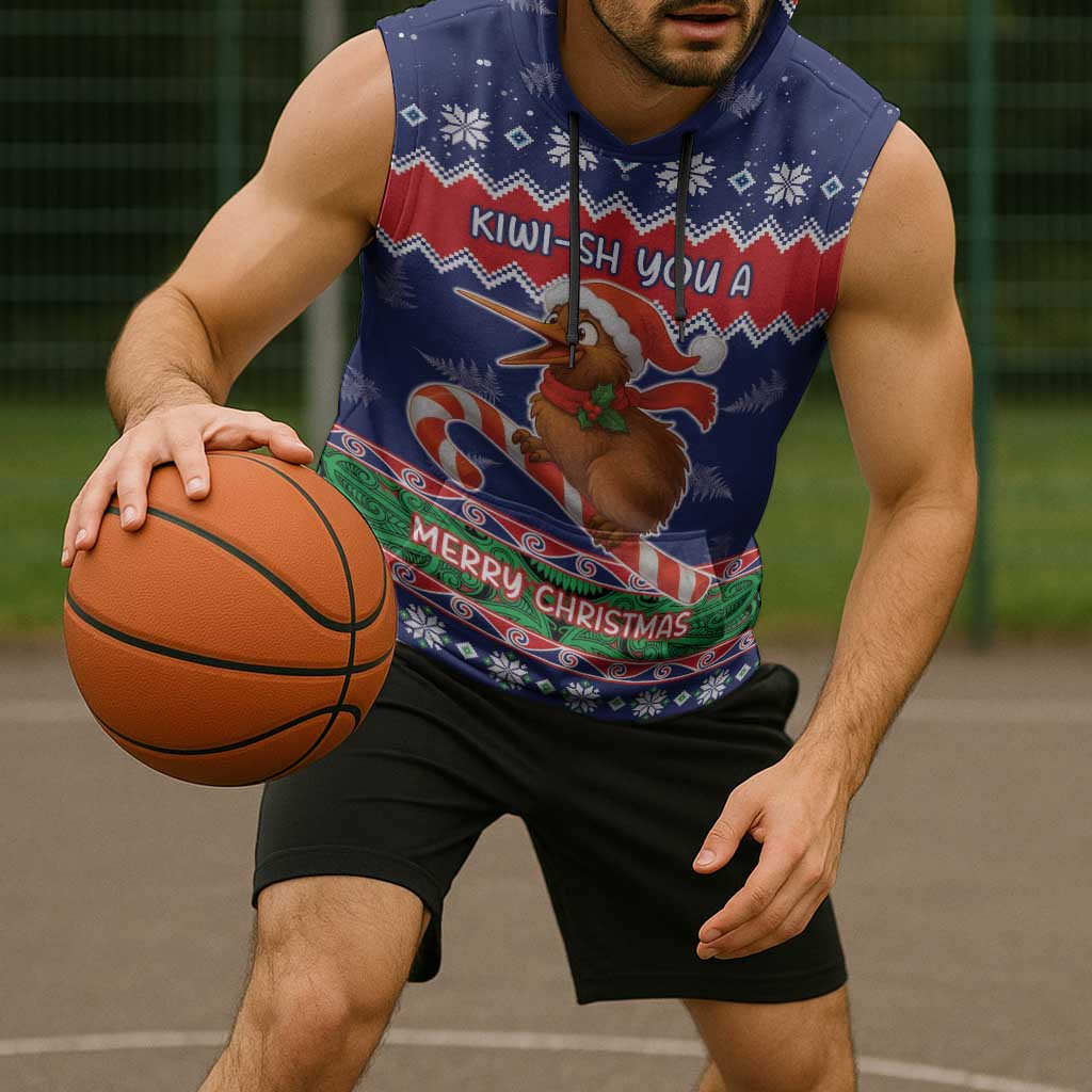 New Zealand Christmas Sleeveless Hoodie Kiwi-sh You A Merry Christmas LT05 - Polynesian Pride