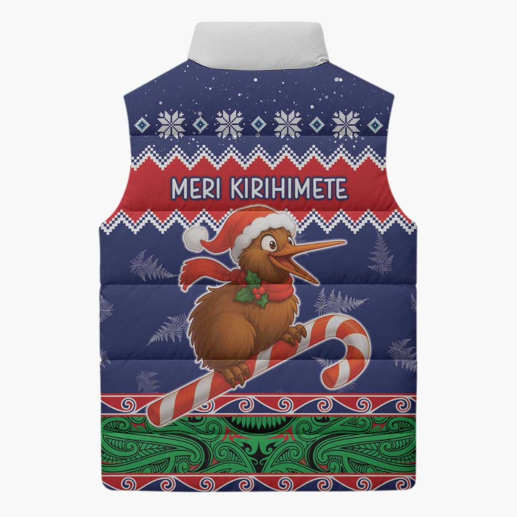 New Zealand Christmas Sleeveless Puffer Jacket Kiwi-sh You A Merry Christmas LT05 - Polynesian Pride