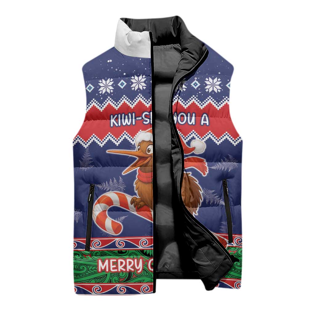 New Zealand Christmas Sleeveless Puffer Jacket Kiwi-sh You A Merry Christmas LT05 - Polynesian Pride