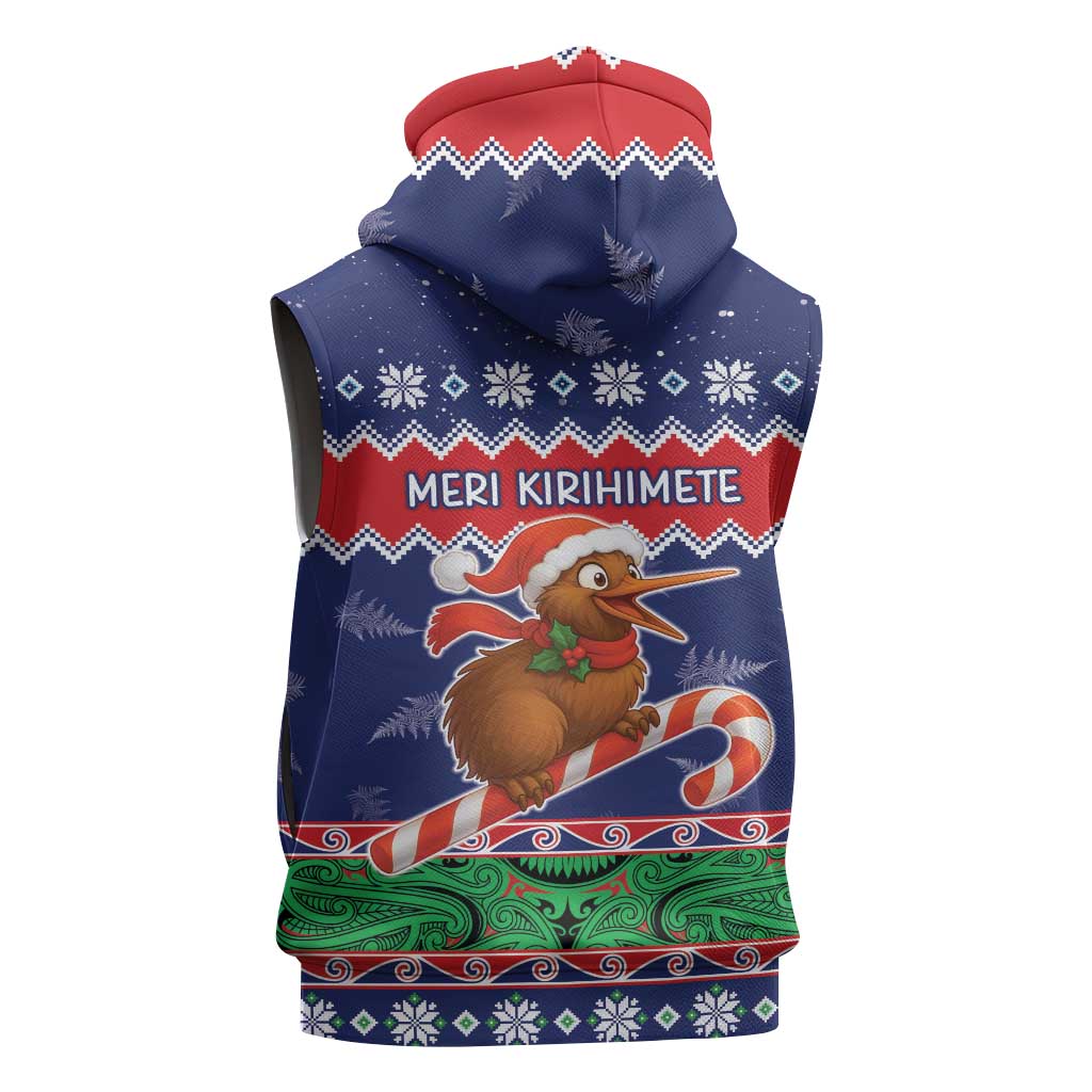 New Zealand Christmas Sleeveless Zip Hoodie Kiwi-sh You A Merry Christmas LT05 - Polynesian Pride