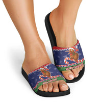 New Zealand Christmas Slide Sandals Kiwi-sh You A Merry Christmas LT05 - Polynesian Pride