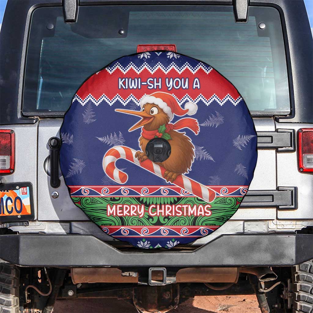 New Zealand Christmas Spare Tire Cover Kiwi-sh You A Merry Christmas LT05 Blue - Polynesian Pride