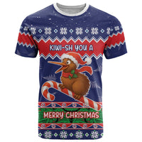 New Zealand Christmas T Shirt Kiwi-sh You A Merry Christmas LT05 Blue - Polynesian Pride