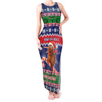 New Zealand Christmas Tank Maxi Dress Kiwi-sh You A Merry Christmas LT05 Women Blue - Polynesian Pride