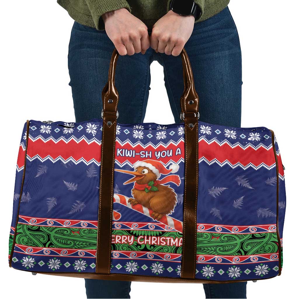 New Zealand Christmas Travel Bag Kiwi-sh You A Merry Christmas LT05 Blue - Polynesian Pride