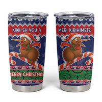 New Zealand Christmas Tumbler Cup Kiwi-sh You A Merry Christmas LT05 Blue - Polynesian Pride