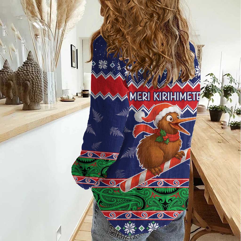 New Zealand Christmas Women Casual Shirt Kiwi-sh You A Merry Christmas - Polynesian Pride