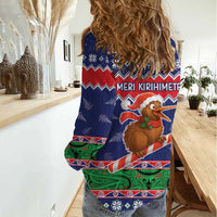 New Zealand Christmas Women Casual Shirt Kiwi-sh You A Merry Christmas - Polynesian Pride