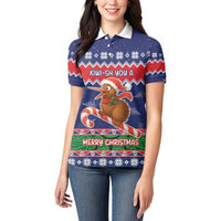 New Zealand Christmas Women Polo Shirt Kiwi-sh You A Merry Christmas - Polynesian Pride