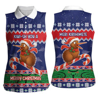 New Zealand Christmas Women Sleeveless Polo Shirt Kiwi-sh You A Merry Christmas LT05 - Polynesian Pride