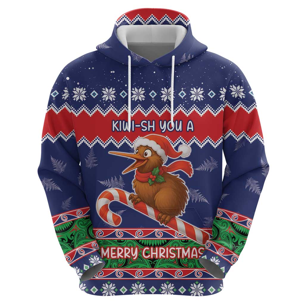 New Zealand Christmas Zip Hoodie Kiwi-sh You A Merry Christmas LT05 - Polynesian Pride