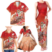 Hawaii Funny Christmas Family Matching Tank Maxi Dress and Hawaiian Shirt Santa Surfing With Tapa Pattern LT05 - Polynesian Pride