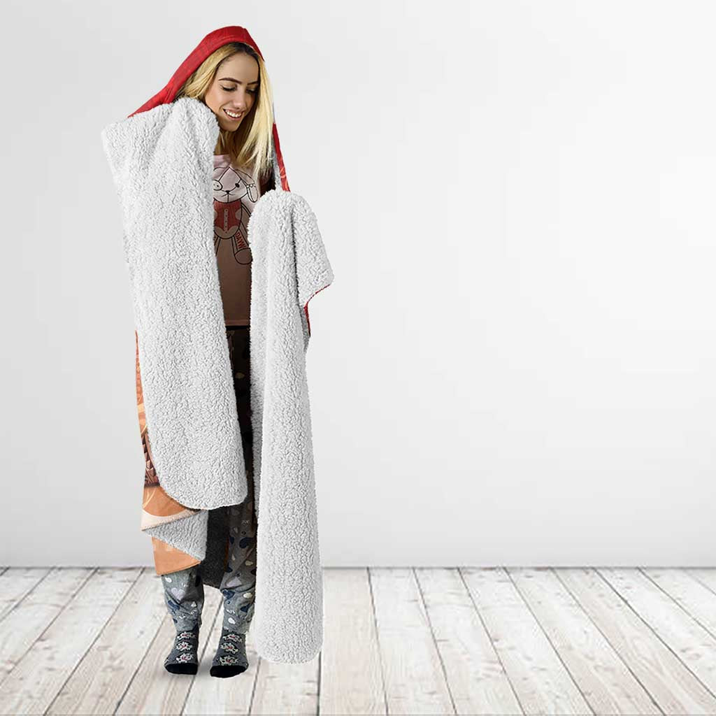 Hawaii Funny Christmas Hooded Blanket Santa Surfing With Tapa Pattern - Polynesian Pride