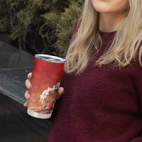 Hawaii Funny Christmas Tumbler Cup Santa Surfing With Tapa Pattern - Polynesian Pride