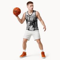 Personalised Fiji Day 2026 Basketball Jersey Masi Tapa Pattern With Palm Tree White Version LT05 - Polynesian Pride