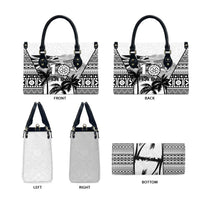 Fiji Day 2026 Leather Bag Masi Tapa Pattern With Palm Tree White Version LT05 - Polynesian Pride