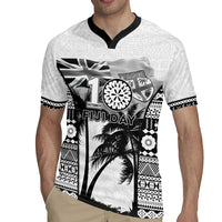 Personalised Fiji Day 2026 Rugby Jersey Masi Tapa Pattern With Palm Tree White Version LT05 - Polynesian Pride