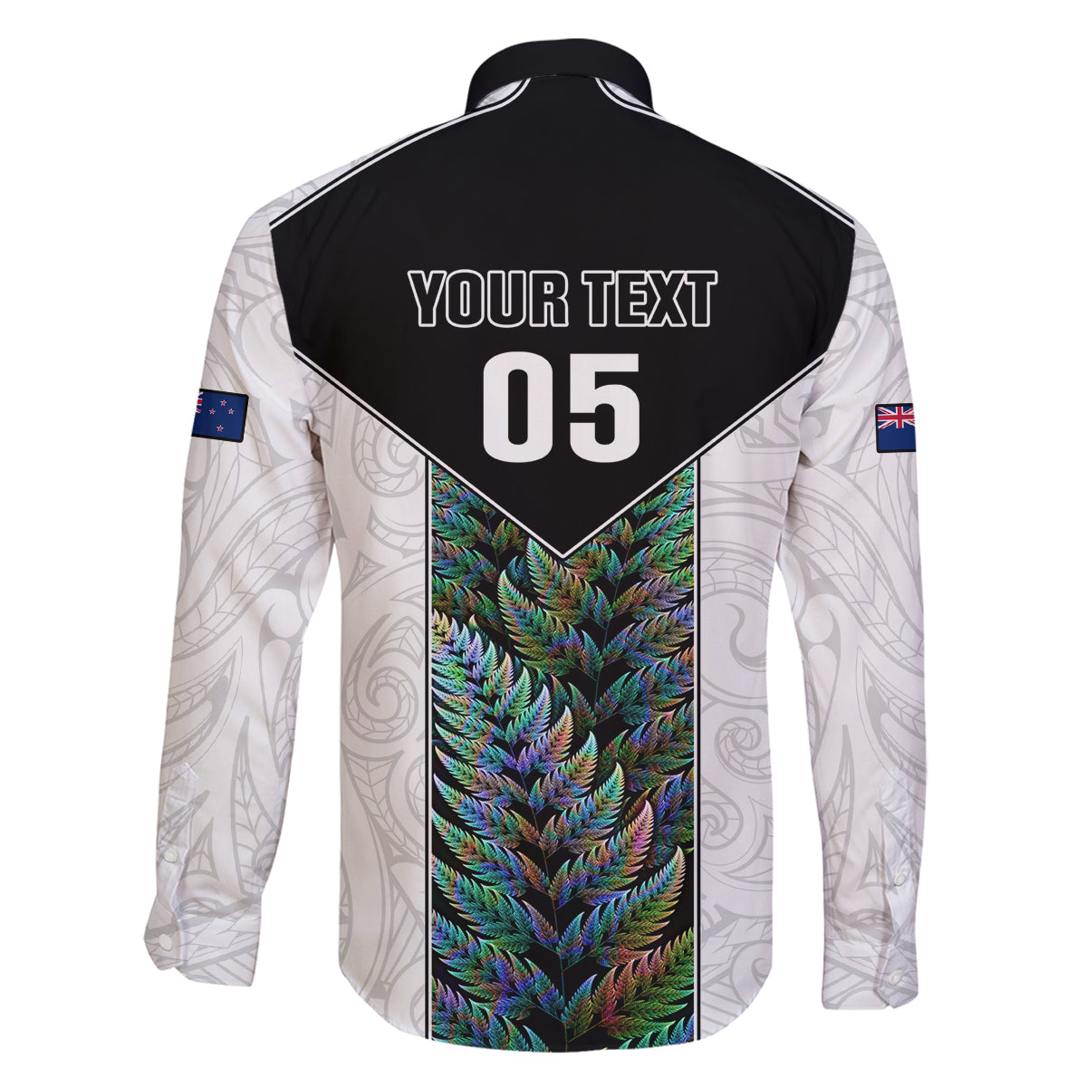 Custom New Zealand Fern Rugby Family Matching Off Shoulder Short Dress and Hawaiian Shirt World Cup 2023 Paua Shell Maori Pattern LT05 - Polynesian Pride