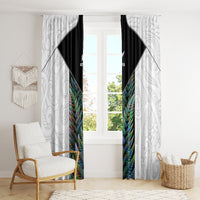 New Zealand Fern Rugby Window Curtain World Cup 2023 Paua Shell Maori Pattern LT05 - Polynesian Pride