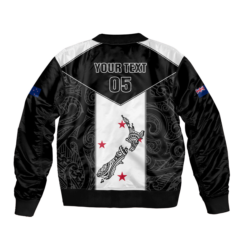 Custom New Zealand Player Rugby Sleeve Zip Bomber Jacket World Cup 2023 Maori Pattern LT05 - Polynesian Pride