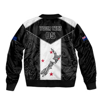 Custom New Zealand Player Rugby Sleeve Zip Bomber Jacket World Cup 2023 Maori Pattern LT05 - Polynesian Pride