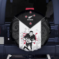 New Zealand Player Rugby Spare Tire Cover World Cup 2023 Maori Pattern LT05 Black - Polynesian Pride