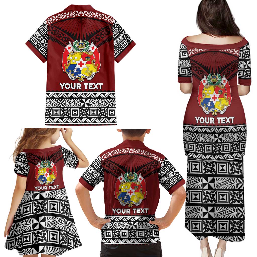 Personalised Tonga Constitution Day Family Matching Puletasi and Hawaiian Shirt Tongan Kupesi Ngatu Pattern LT05 - Polynesian Pride