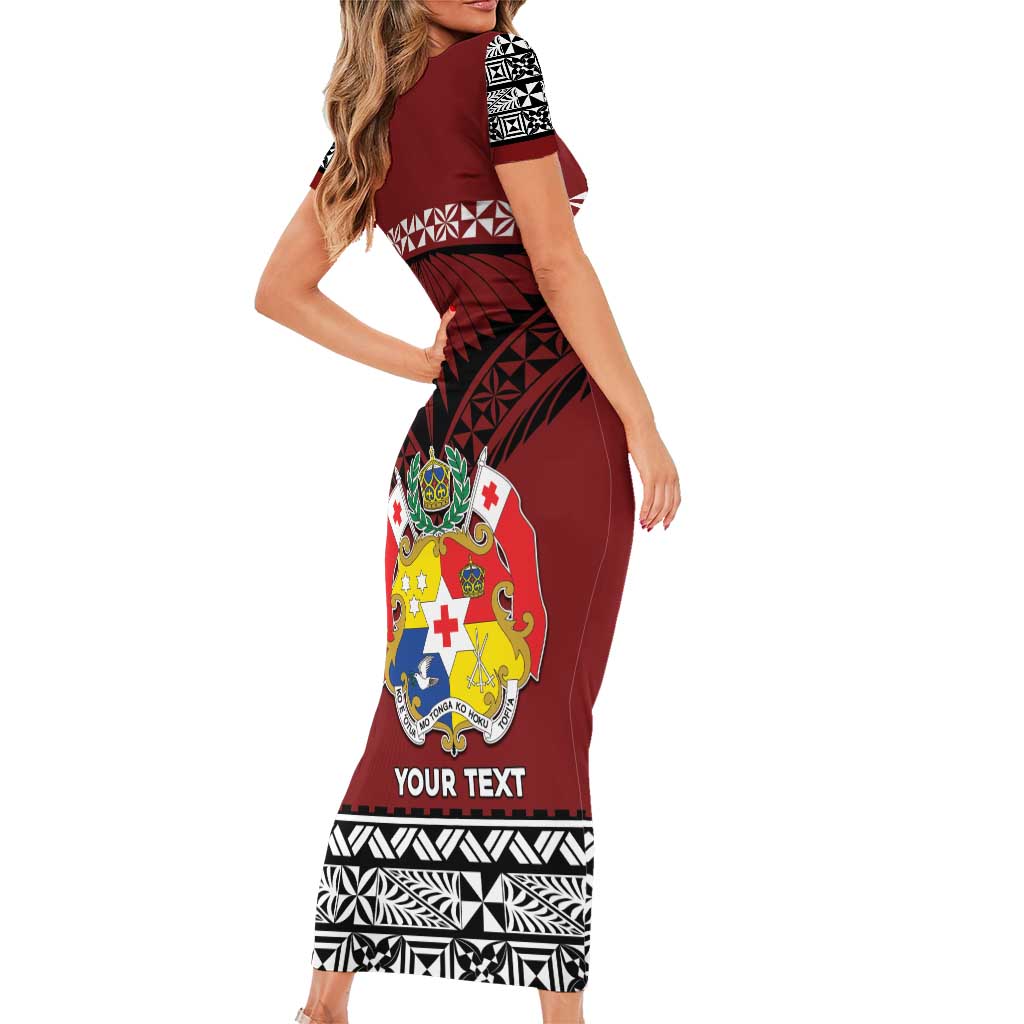 Personalised Tonga Constitution Day Family Matching Short Sleeve Bodycon Dress and Hawaiian Shirt Tongan Kupesi Ngatu Pattern LT05 - Polynesian Pride